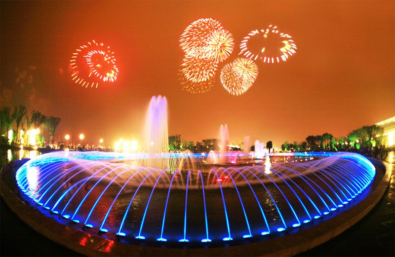 宁波市北仑广场喷泉